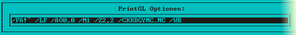 PrintGL Optionen